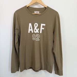 Abercrombie & Fitch Shirt Men’s Medium Green A&F 92 Long Sleeve Spellout Preppy